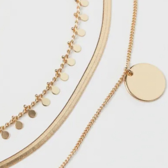 Gold Double Layered Circle Necklace - Picture 4 of 4